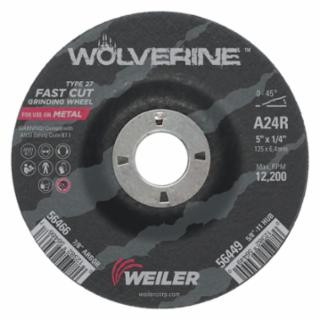 Weiler 56466 5 X 1/4 Wolv Ty27 Grindwhl A24R 7/8 Ah