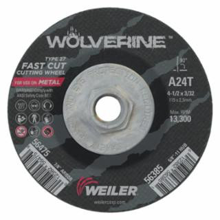 Weiler 56385 4-1/2 X 3/32 Wolv Ty27 Cut Whl A24T 5/8-11 Unc