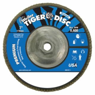 Weiler 50541 7" 24Grit Zirconium Tiger Disc Abrasive Fl