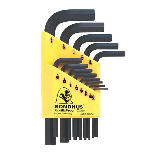 Bondhus 12237 Set 13 Hex L-Wrench Short .050-3/8" (1 ST)
