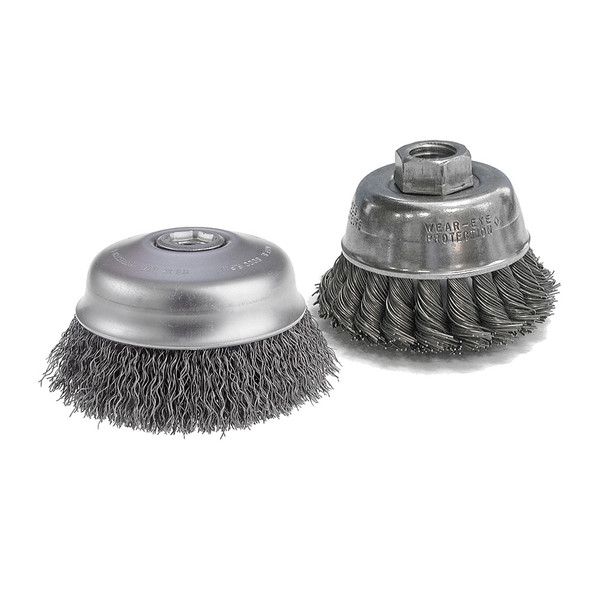 CGW Abrasives 60091 3-1/2 Cupknt 020 5/8-11Ah Wire Brush Cup, 1 Pack