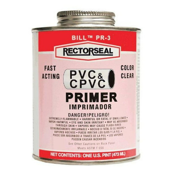 Rectorseal 55707 Pr-3 Big Bill 1 Qt Pvc Primer W/Brushtop (1 CAN)
