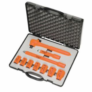 Knipex 98 99 11 S5 10 pc Socket Set, 1/2" Drive, SAE, 1000V Insulated