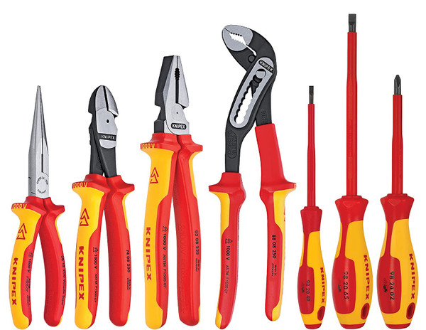 Knipex 9K 98 98 27 US 7 Pc Pliers/Screwdriver Tool Set, 1000V, Nylon Pouch