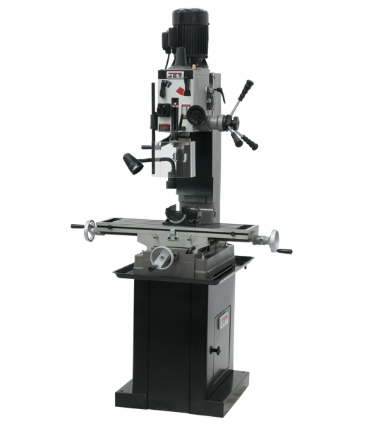 JET JT9-351159 JMD-45GH Geared Head Square Column Mill Drill with Newall NMS300 2-Axis DRO & X-Powerfeed