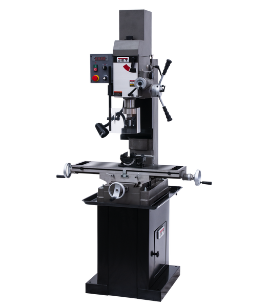 JET JT9-351162 JMD-45VSPF Variable Speed Square Column Geared Head Mill Drill with Newall NMS300 2 Axis DRO