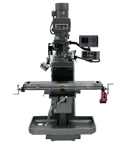 JET JT9-690624 JTM-1050EVS2/230 Mill With 3-Axis Acu-Rite 203 DRO (Knee) With X-Axis Powerfeed