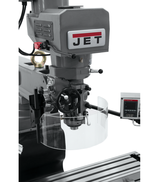 JET JT9-690625 JTM-1050EVS2/230 Mill With 3-Axis Acu-Rite 203 DRO (Knee) With X-Axis Powerfeed and Air Powered Dra