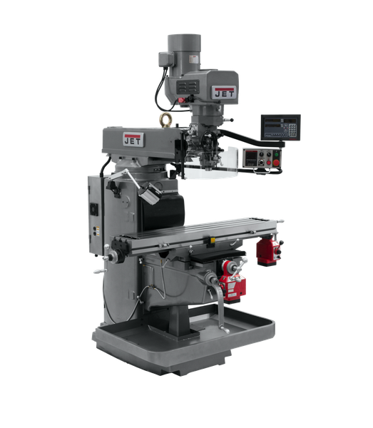 JET JT9-690641 JTM-1050EVS2/230 Mill With 3-Axis Newall NMS800 DRO (Knee) With X and Y-Axis Powerfeeds