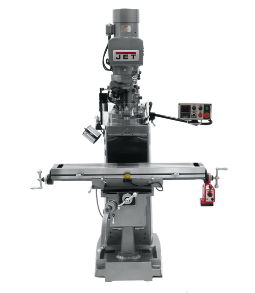 JET JT9-690643 JTM-1050EVS2/230 Mill With 3-Axis Newall NMS800 DRO (Knee) With X, Y and Z-Axis Powerfeeds