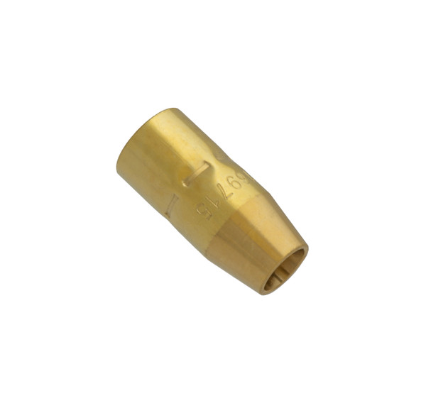 169-715: Miller Style 1/2" Slide-On Flush Brass MIG Nozzle MIG Nozzle - Miller Style Insulated Flush