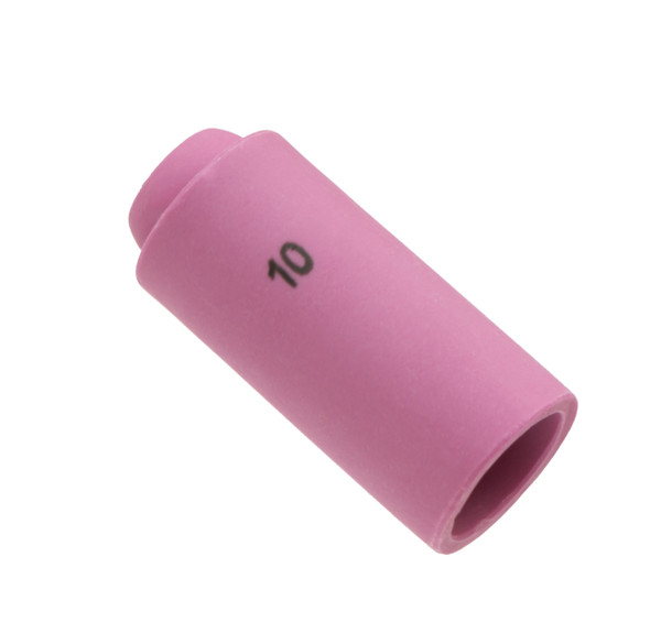 10N45: #10 (5/8") X 1 7/8" Alumina Standard Cup TIG Alumina Gas Lens Cup - Standard Cup For 17, 18, 26 Series Torches
