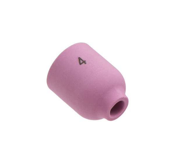 53N58: #4 (1/4") X 1" Alumina Small Gas Lens Cup TIG Alumina Gas Lens Cup - Small Cup For 9, 20 Series Torches