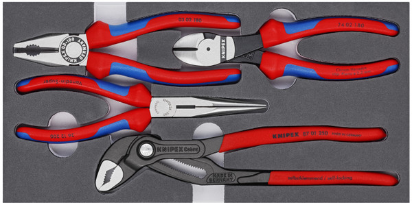Knipex 4 Pc Basic Pliers Set in Foam Tray 002001V15