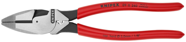 Knipex High Leverage Lineman's Pliers New England with Fish Tape Puller & Crimper 911240