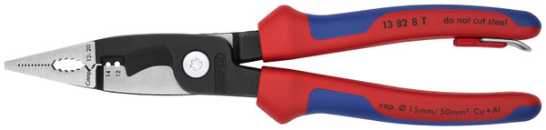 Knipex 6-in-1 Electrical Installation Pliers 12 and 14 AWG-Tethered Attachment 13828TBKA