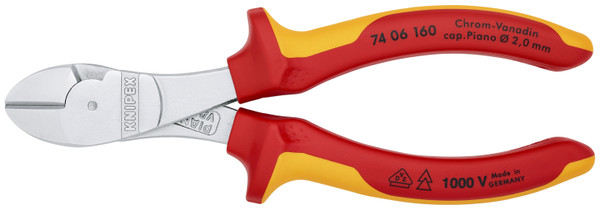 Knipex 74 06 160 High Leverage Diagonal Cutters-1000V Insulated