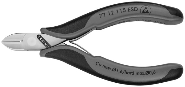 Knipex 77 12 115 ESD Electronics Diagonal Cutters-ESD Handles