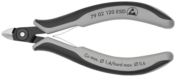 Knipex 79 02 120 ESD Electronics Diagonal Cutters-ESD Handles