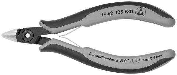 Knipex 79 62 125 ESD Electronics Diagonal Cutters-ESD Handles