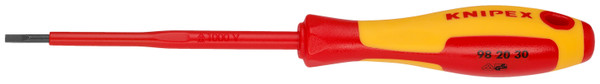 Knipex Slotted Screwdriver, 4"-1000V Insulated, 7/64" tip 982030