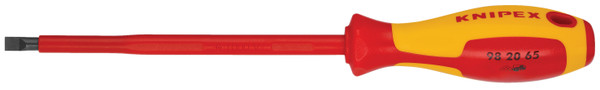 Knipex Slotted Screwdriver, 6"-1000V Insulated, 1/4" tip 982065