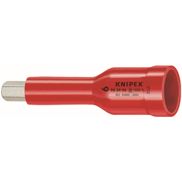 Knipex Hex Socket, 3/8" Drive-1000V Insulated, 6 mm 983906