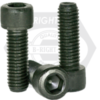 9/16"-18 x 4" Socket Head Cap Screws, Thermal Black Oxide, Partial Thread, Fine (UNF), Alloy Steel, Qty 25