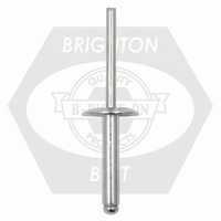 Aba 4-3L 1/8 (.126-.187) x 0.313 Aluminum / Aluminum Large Dome Head Blind Rivet, Qty 500