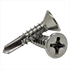 1/4"-14 x 7/8" Self-Drilling Screws, Unslotted Indent Hex Washer Head HWH, #3 Point BSD, 410 Stainless Steel, Full Thread, Hardened, Qty 300