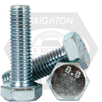 M12-1.50 x 55 mm Hex Cap Screws, Metric Class 8.8, Zinc Cr+3, Partial Thread, Fine (UNF), Medium Carbon Steel, DIN 960, Qty 50