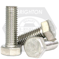 M12-1.75 x 22 mm Hex Cap Screws, 18-8 Stainless Steel A2, Full Thread, Coarse (UNC), DIN 933, Qty 50