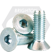#5-40 x 1/2" Flat Head Socket Cap Screws, Zinc-Bake Cr+3, Full Thread, Coarse (UNC), Alloy Steel, Qty 100