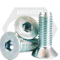 1/4"-28 x 3/8" Flat Head Socket Cap Screws, Zinc-Bake Cr+3, Full Thread, Fine (UNF), Alloy Steel, Qty 100