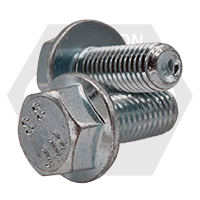M8-1.25 x 20 mm Flange Screws, Non-Serrated, Hex Head, Metric Class 8.8, Zinc Cr+3, Full Thread, Coarse (UNC), DIN 6921, Qty 100