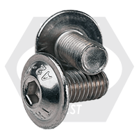 M4-0.70 x 12 mm Button Head Socket Cap Flange Screws, 18-8 Stainless Steel A2, Full Thread, Coarse (UNC), ISO 7380-2, Qty 100