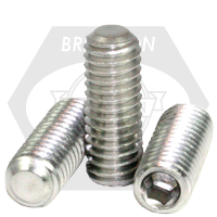 M6-1.00 x 25 mm Socket Set Screws, Flat Point, 18-8 Stainless Steel A2, Coarse (UNC), Qty 100