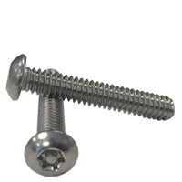 #8-32 x 1/2" Machine Screws, Hex Socket Pin-In Button Head (Tamper-Resistant), 18-8 Stainless Steel, Full Thread, Qty 500