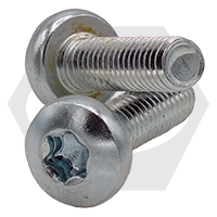 M6-1.00 x 25 mm Machine Screws, Torx Pan Head, T30 Drive 6-Lobe, Metric Class 4.8, Zinc Cr+3, Full Thread, ISO 14583, Qty 200