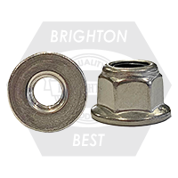M10-1.50 Nylon Flange Lock Nuts, Non-Serrated, Metric 18-8 Stainless Steel A2, Coarse (UNC), DIN 6926, Qty 100