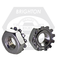 M10-1.50 External Tooth K-Lock Hex Lock Nuts, A2-70 Stainless Steel, Qty 100