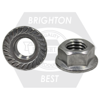 M4-0.70 Hex Flange Nuts, Serrated, 18-8 Stainless Steel A2, Qty 100