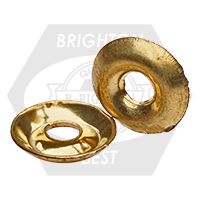 #8 Brass Finishing Cup Washers, Plain Finish, Qty 700