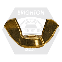 3/8"-16 Brass Wing Nut, Type A, Light Series (Inch), Qty 100