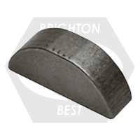 M2 x 2.6 mm Metric Woodruff Key, Plain Finish, DIN 6888, Qty 200