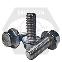 3/8"-16 x 2 1/2" Hex Head Serrated Flange Screw w/ Wax, 18-8 Stainless Steel , Fully Threaded, Qty 50