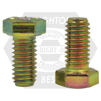 1"-14 x 4" Hex Cap Screws, Grade 8, Zinc-Yellow Cr+6 Bake, Partial Thread, Fine (UNS), Made in China, Qty 35