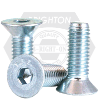M8-1.25 x 30 mm Flat Head Socket Cap Screws, Metric Class 12.9, Mechanical Zinc Cr+3, Full Thread, DIN7991, Qty 1000