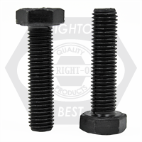 1 1/8"-7 x 2 1/2" Hex Cap Screws, Grade 5, Plain Finish, Full Thread, Coarse (UNC), Made in China, Qty 35