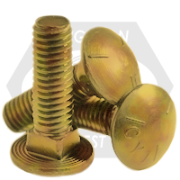 1/2"-13 x 4" Carriage Bolts, Grade 5, Zinc-Yellow Cr+6, Full Thread, Qty 175